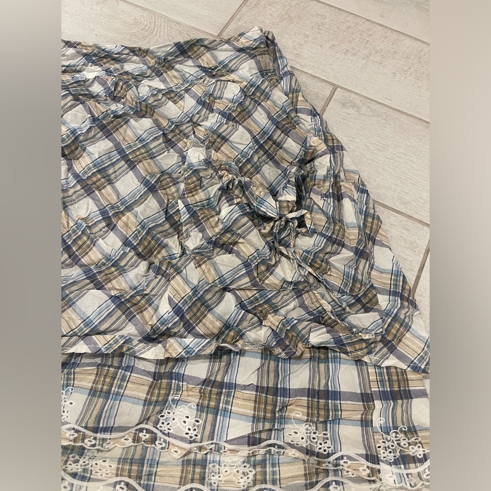 Y2K Venezia picnic plaid bubble pockets cotton skirt Sz 22 - Picture 10 of 10